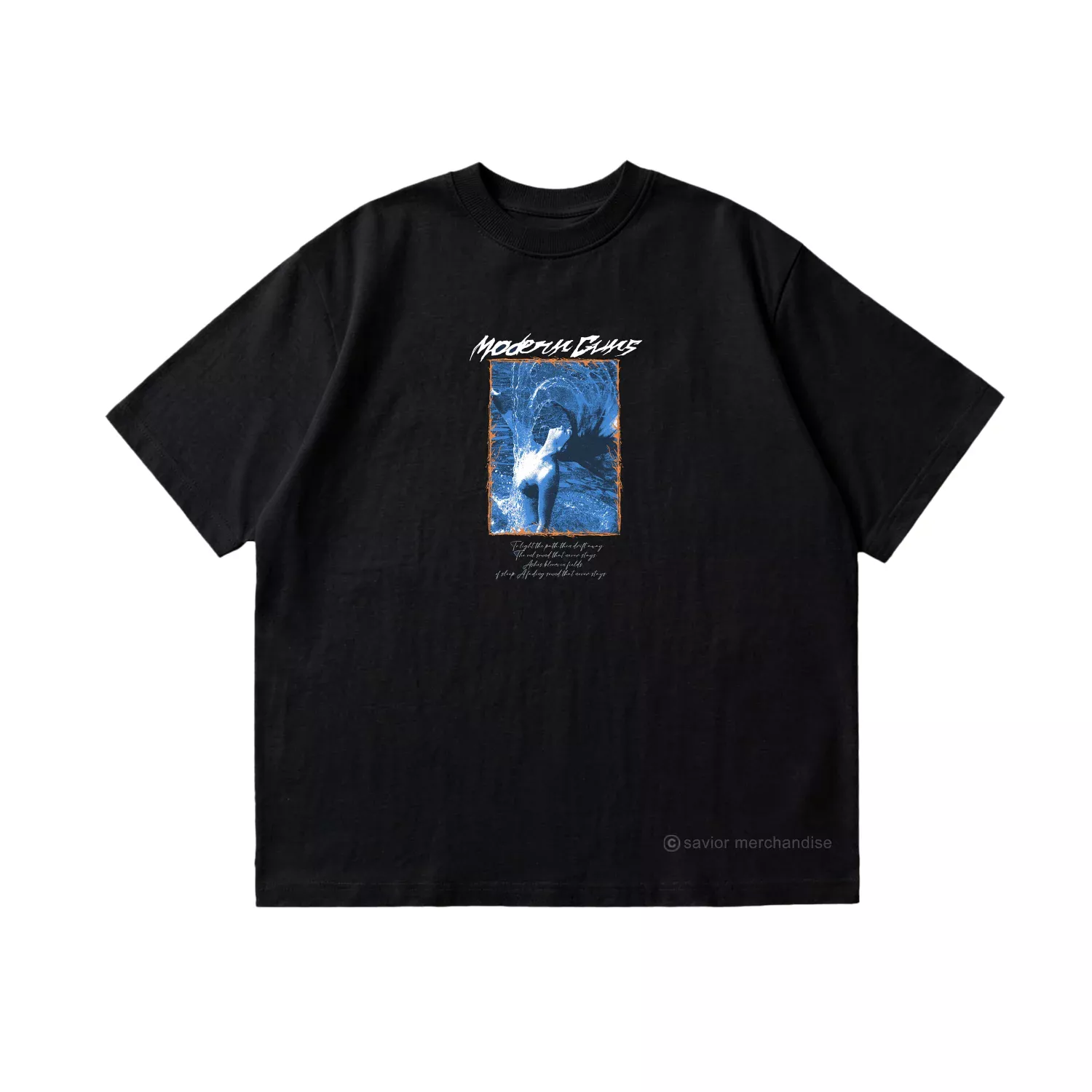 ORIGINAL T SHIRT MODERN GUNS - ANGEL BLACK RELEASE BY OFFICIAL