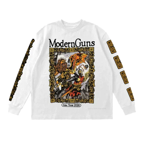 ORIGINAL LONGSLEEVE MODERN GUNS - ASIA TOUR WHITE RELEASE BY OFFICIAL