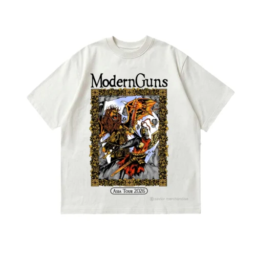 ORIGINAL T SHIRT MODERN GUNS - ASIA TOUR WHITE RELEASE BY OFFICIAL