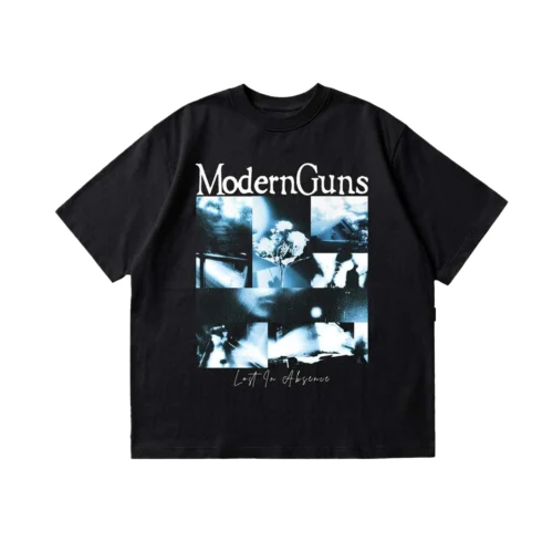 ORIGINAL T SHIRT MODERN GUNS - LOST IN ABSENCE RELEASE BY OFFICIAL