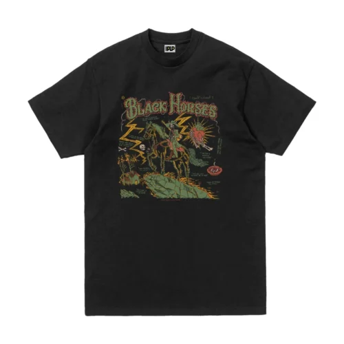 ORIGINAL T SHIRT BLACK HORSES - GREEN GHOUL RILIS BY PLP