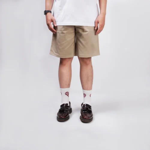 SHORT PANTS CULTURE CREAM - WITH EMBROIDERY