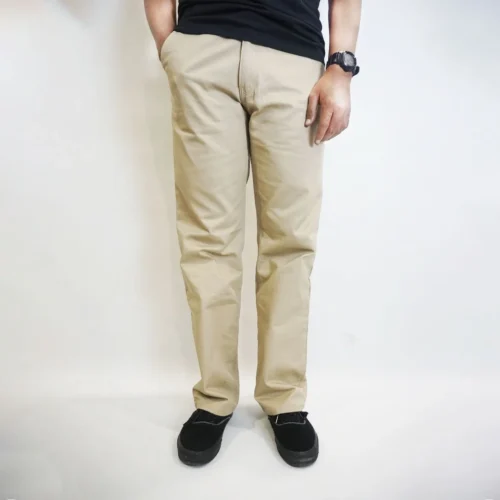 CHINOS PANTS STRAIGHT FIT CULTURE AMERICAN TWILL - CREAM EMBROIDERY LOGO