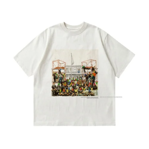 (PRE ORDER) ORIGINAL T SHIRT DONGKER - LAUTAN BUNGA TERANG WHITE RILIS BY GREEDY DUST